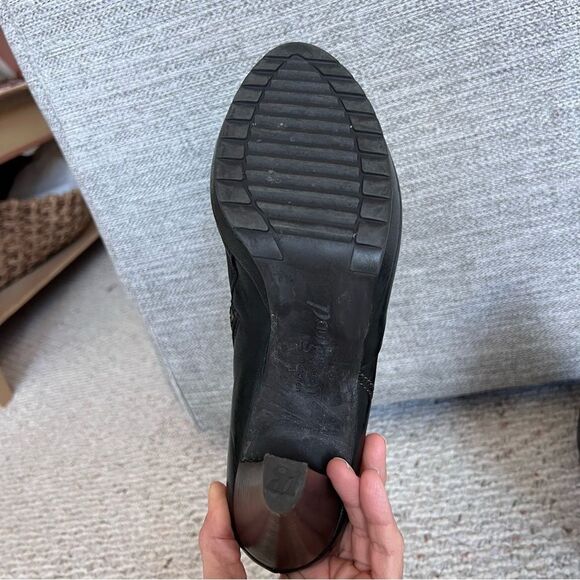 Paul Green black leather high heel booties - Picture 7 of 11